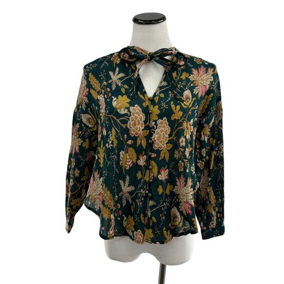 Anthropologie Pilcro The Tavi Tie Neck Button Down Blouse - Picture 4 of 12